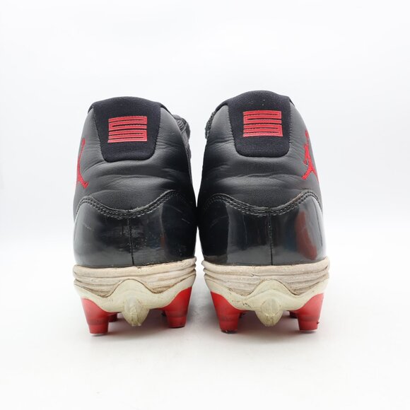 Nike Air Jordan 11 XI Men's Size 10.5 Retro Football Cleat Bred 2018 AO1561-010 - Picture 4 of 15